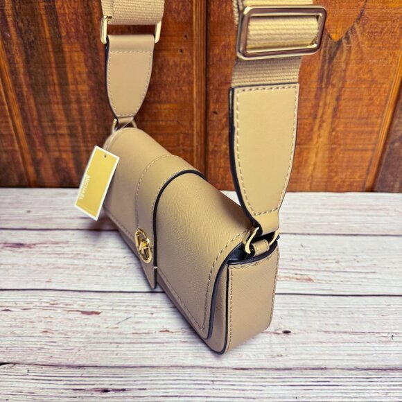 MICHAEL KORS Greenwich Extra Small East West Sling Leather Crossbody - Camel - Picture 3 of 6